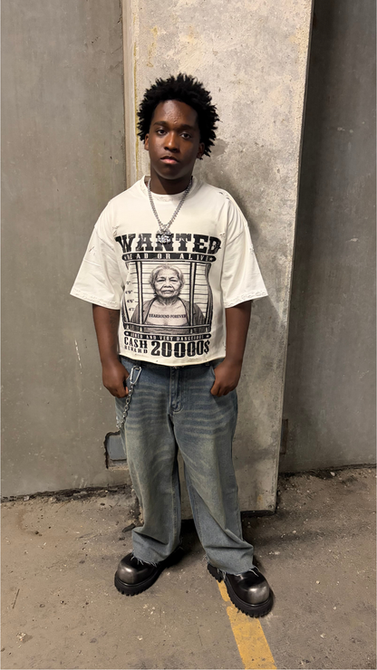 WANTED Distressed Oversized Tee